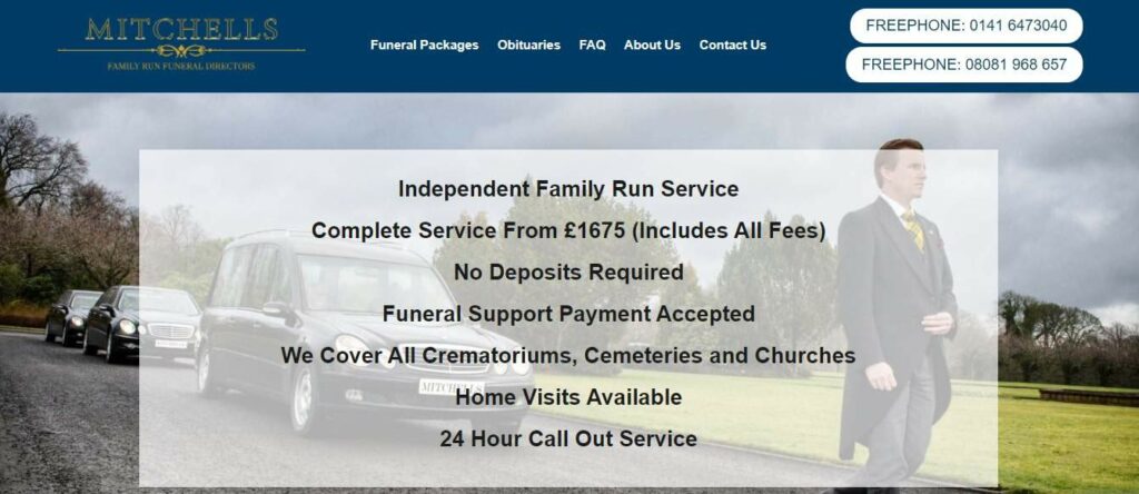 Mitchells Funeral Directors' Homepage