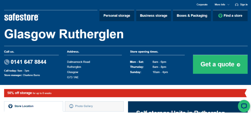 Safestore Homepage
