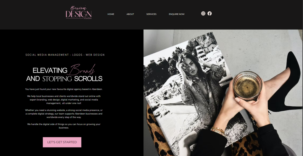 Bexion Design Studio homepage