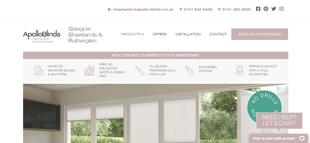 Apollo Blinds & Shutters Homepage