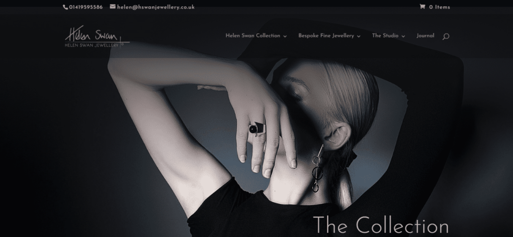 2. Helen Swan Designer Jewellery Homepage