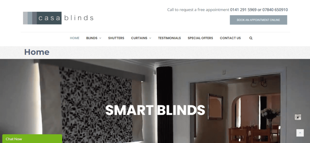Casa Blinds Homepage