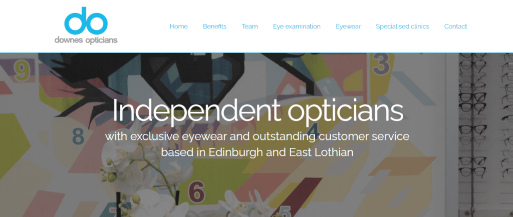 Downes Opticians Homepage