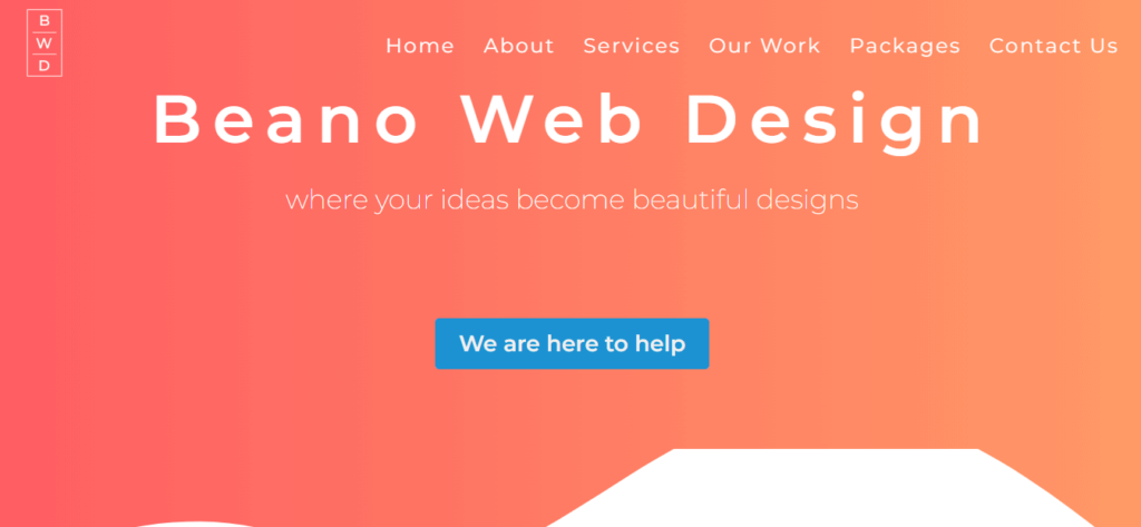 Beano Web Design Homepage