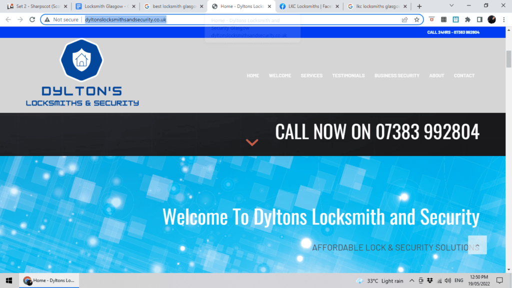 Dylton’s Locksmiths and Security Homepage