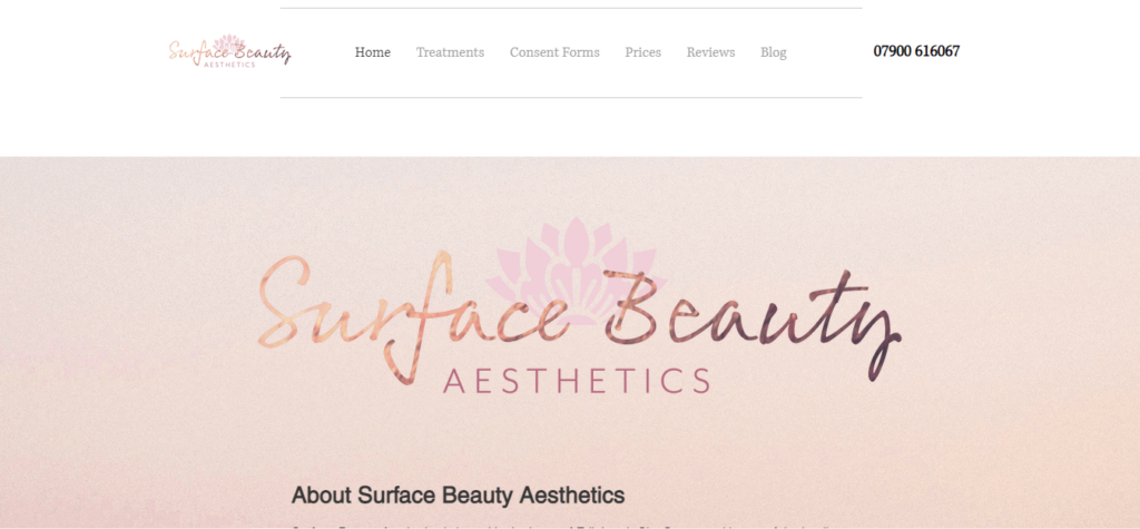 Surface Beauty Aesthetics Homepage