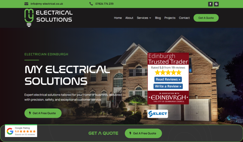 My Electrical Solutions homepage