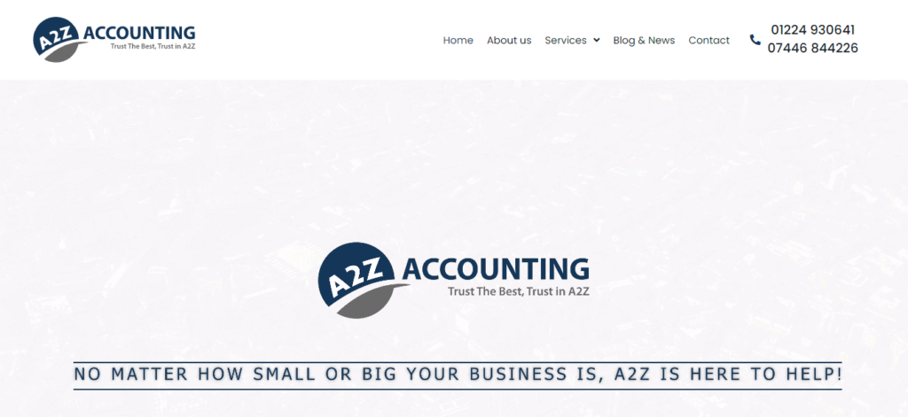 A2Z Accounting Solutions Homepage