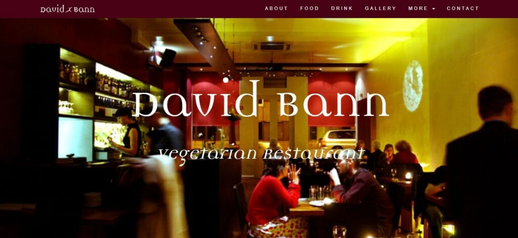David Bann Restaurant's Homepage