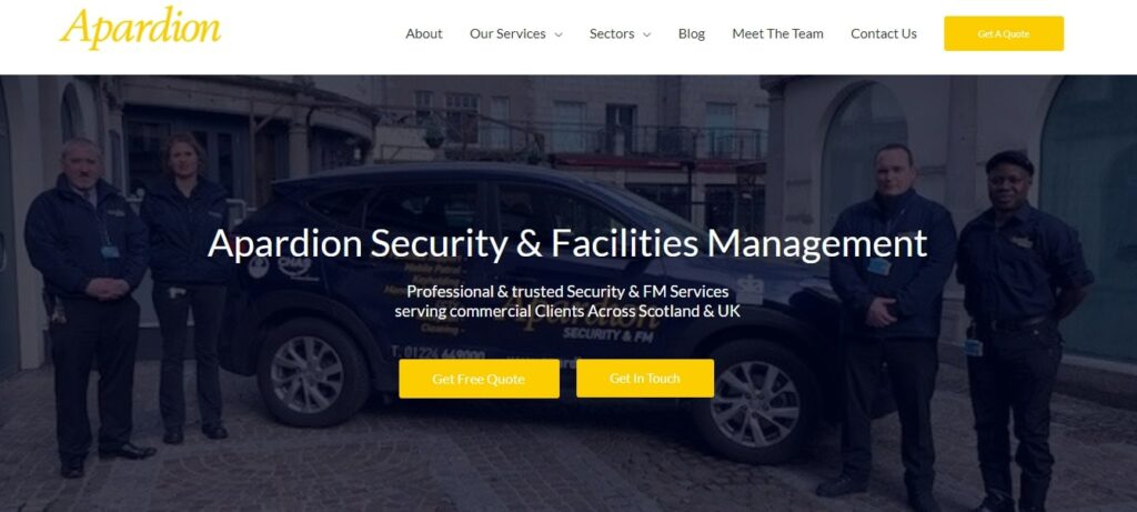 Apardion Security Services & Facilities Management's Homepage
