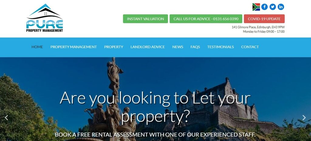Pure Property Management's Homepage