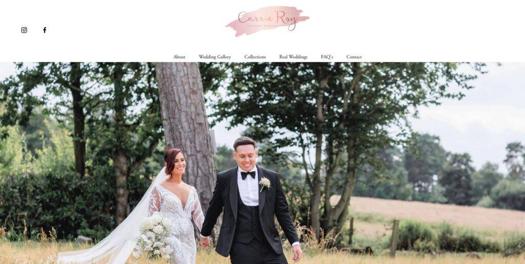 carrie roy wedding photography homepage